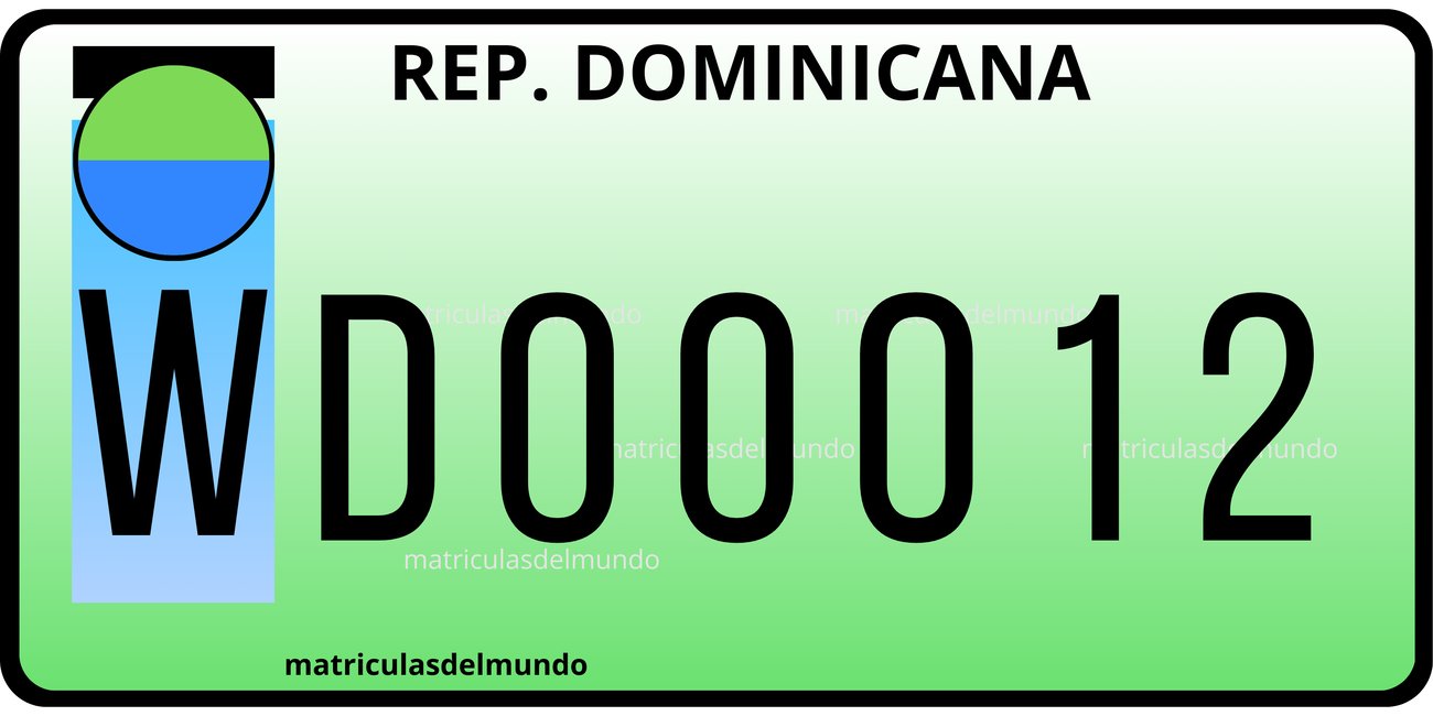Dominican Republic diplomatic corps license plate example