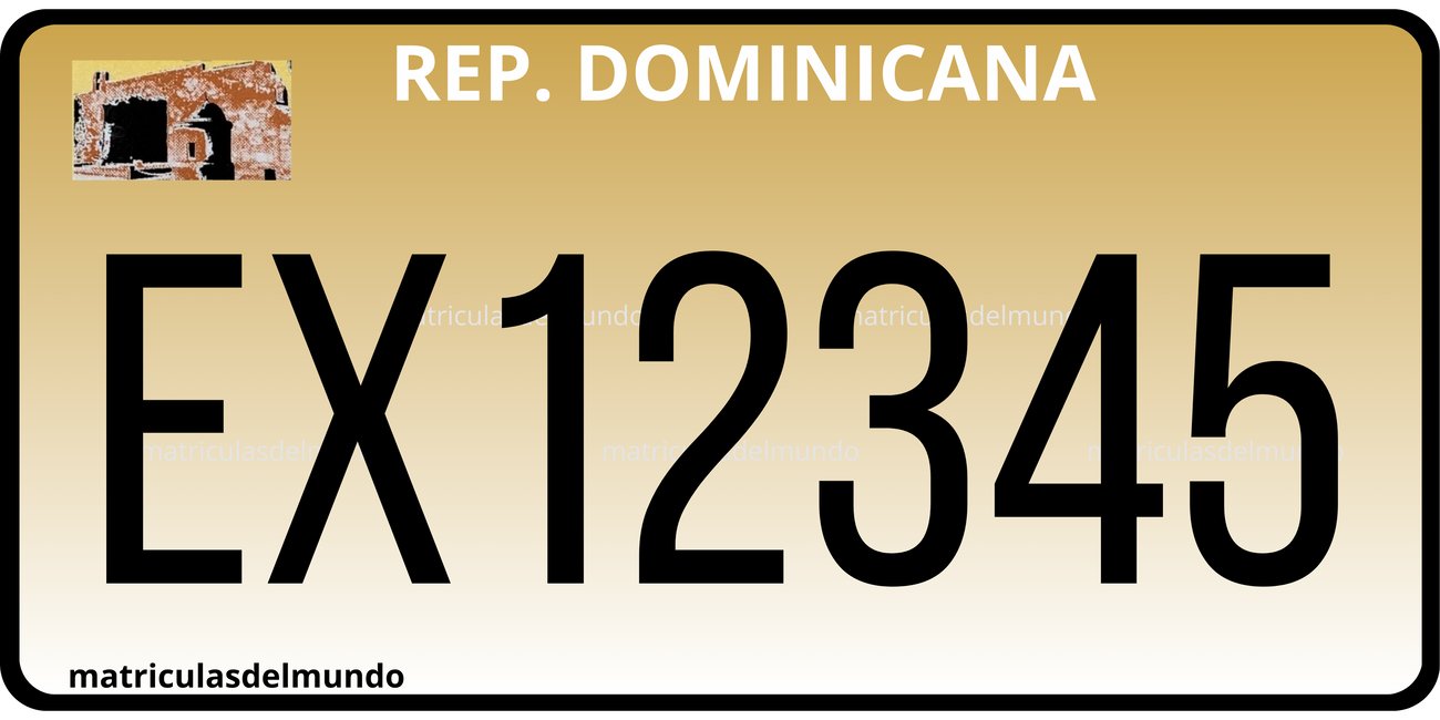 Dominican Republic exempt church license plate example