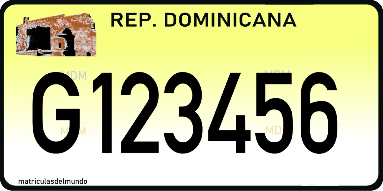 Dominican Republic yellow SUV license plate