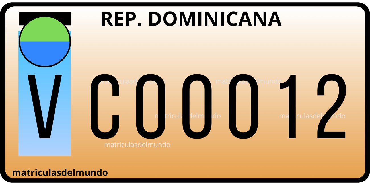 Dominican Republic consular corps license plate example