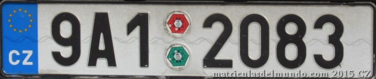 Matrícula de coche checa de Praga con eurobanda 9A1