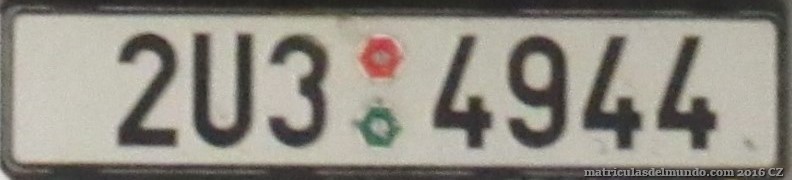 Antigua matrícula de coche de República Checa con código U