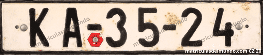 Antigua matrícula de coche de República Checa con el código KA para Karvina