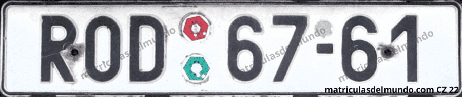 Matrícula de coche de Republica Checa de Rokycany con letras RO