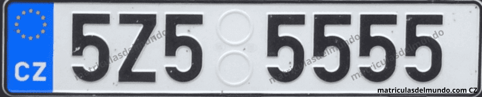 Matrícula de Chequia con letra Z de la región de Zlin y repetición de números