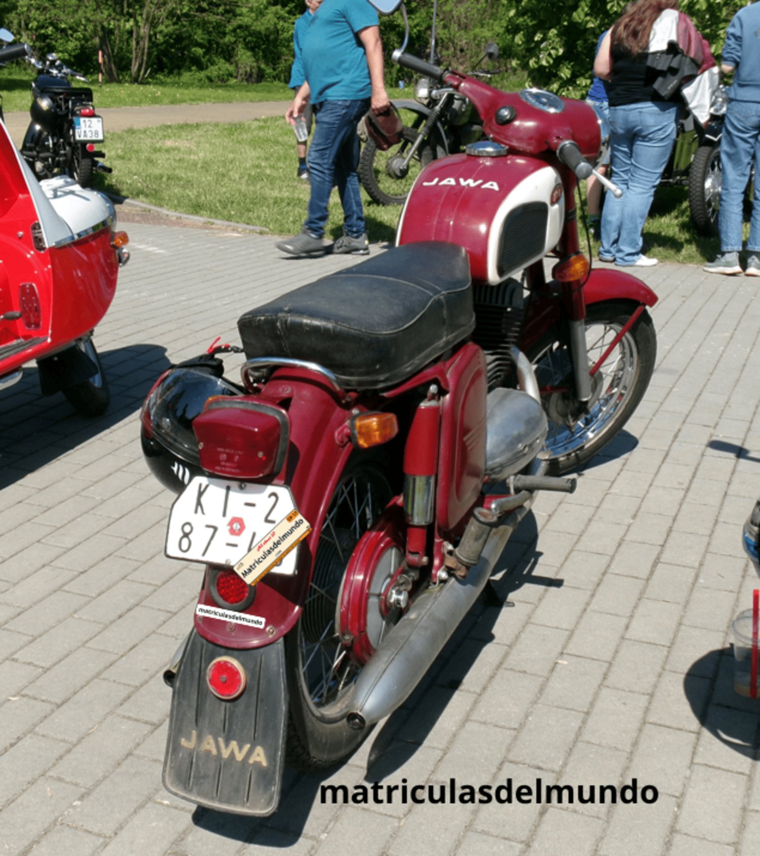 Matrícula rectangular de motocicleta Jawa de Checoslovaquia y Chequia