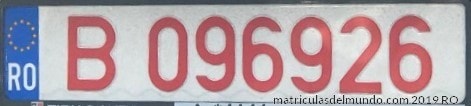 Matrícula de coche de Rumanía provisional roja