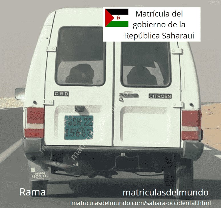 Green Sahrawi Republic government license plate
