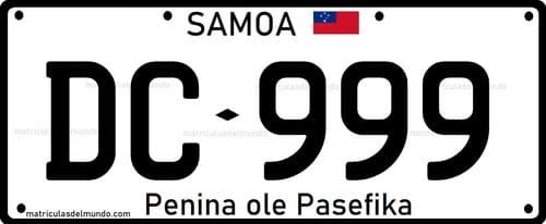 Matrícula del cuerpo diplomático de Samoa DC999