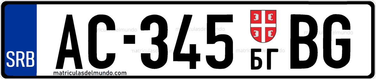 matrícula de Serbia de remolque