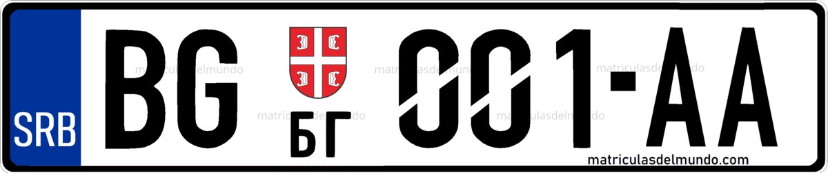 Placa vehicular matrícula de coche de Serbia de Belgrado