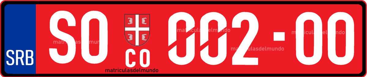 matrícula de Serbia especial roja