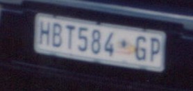 matrícula de coche de Sudáfrica Gauteng