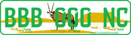 Matrícula de coche de Sudçafrica actual con antílope en África