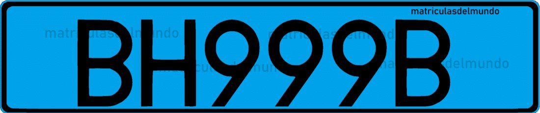 Matrícula de coche diplomático azul de Suecia actual