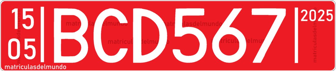 Matrícula de Suecia temporal roja