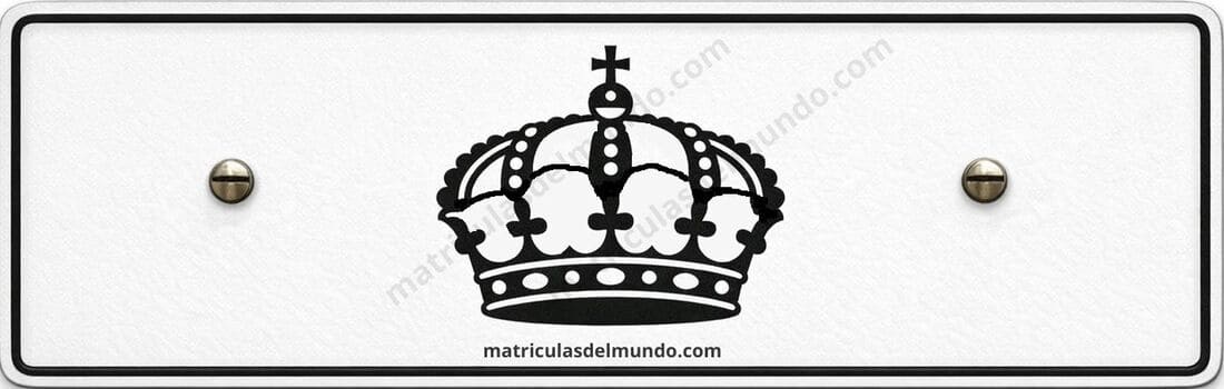 Placa sueca con la corona oficial utilizada por la Casa Real