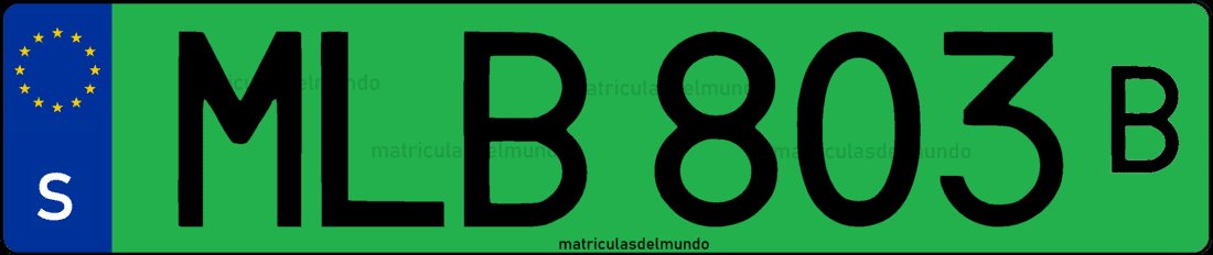 matricula de coche de Suecia verde temporal