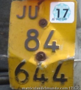 Matrícula de ciclomotor de Suiza con fondo amarillo