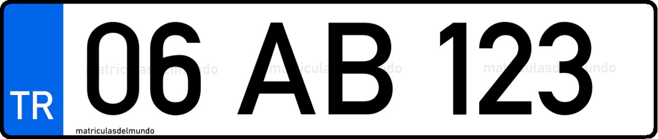 Ejemplo de matrícula de coche de Turquía ordinaria Ankara