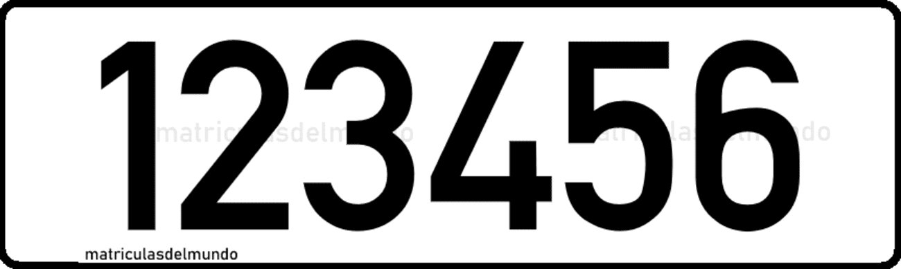 Dibujo ejemplo de matrícula de Turquía militar con números