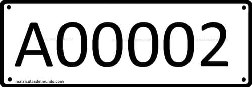 Matrícula actual de Tuvalu de vehículo comercial A00002