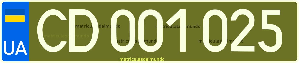 Nueva matrícula diplomática CD de Ucrania en fondo verde oliva desde 2026