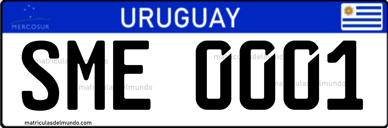 Matrícula especial de Uruguay actual del Mercosur de médico