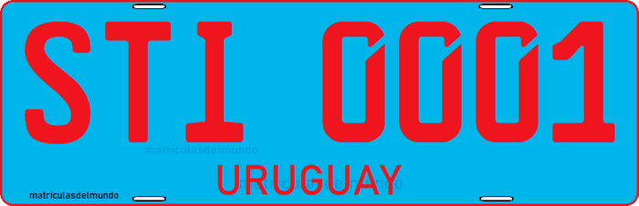Matrícula especial de Uruguay antigua para transporte interurbano TI bus