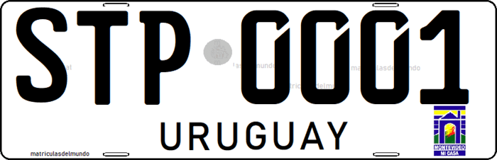 Matrícula especial de Uruguay antigua para transporte pesado