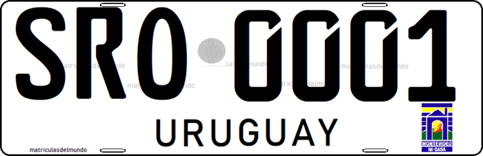 Patente especial de Uruguay antigua para casa rodante o caravana