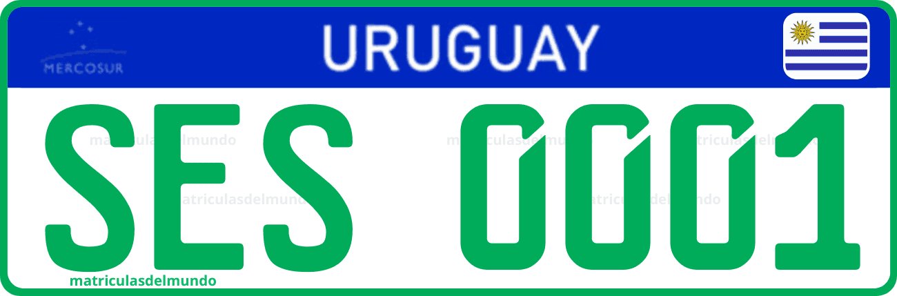 Matrícula especial de Uruguay actual del Mercosur para trasnporte escolar de Montevideo