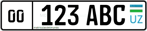 Matrícula de coche estatal de Uzbekistán