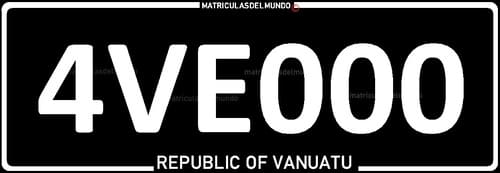 Matrícula de Vanuatu libre de impuestos 4VE000