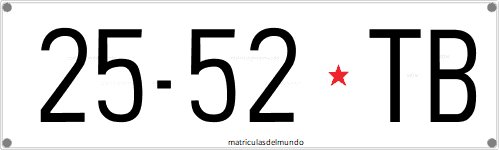 Matrícula de Yugoslavia de remolque con estrella