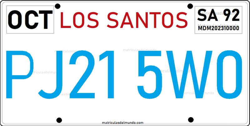 Standard license plate in GTA San Andreas from Los Santos