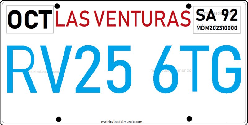 Standard license plate in GTA San Andreas from Las Venturas