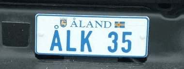 Matrícula de coche de Islas Åland actual con código AX