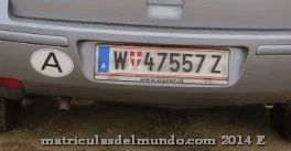 Matrícula de coche de Austria actual con código A