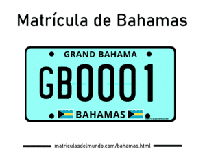 Matrícula de coche de Bahamas actual con código BS