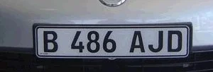 Matrícula de coche de Botsuana actual con código BW