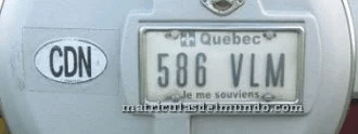 Matrícula de coche de Canadá actual con código CDN