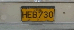 Matrícula de coche de Cuba actual con código C