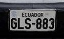 Matrícula de Ecuador de ejemplo con código EC de coche Matrícula de coche de Ecuador actual con código EC