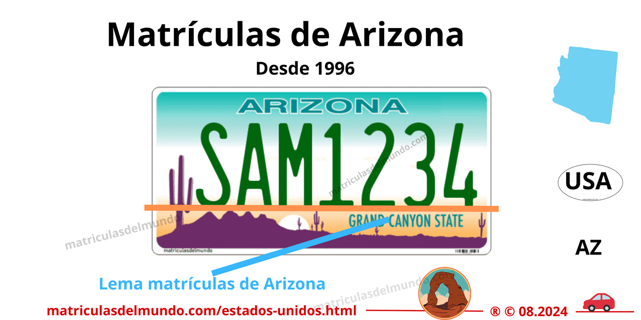 Matrícula de coche de Estados Unidos - Arizona