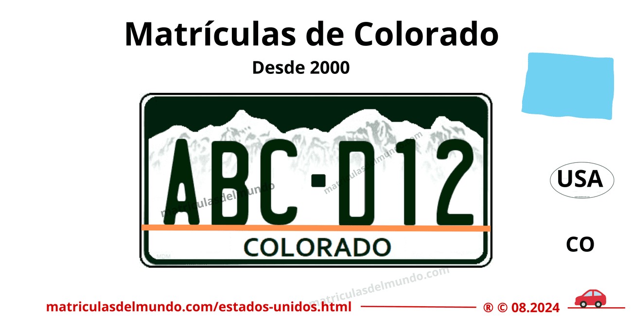 Image of an example plate from Colorado
