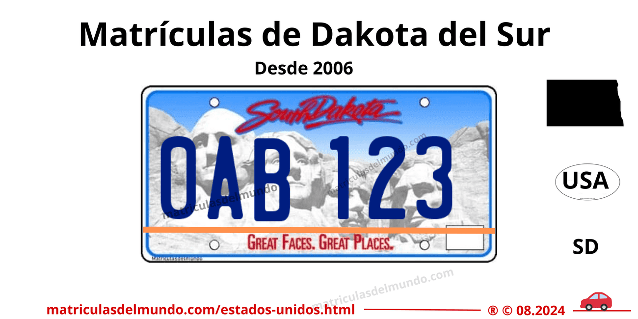 Matrícula de coche de Dakota del Sur