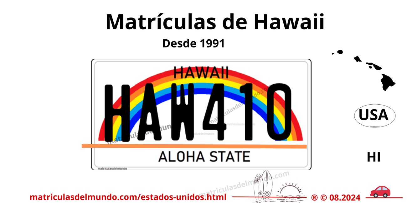 Image of an example plate from Hawaii