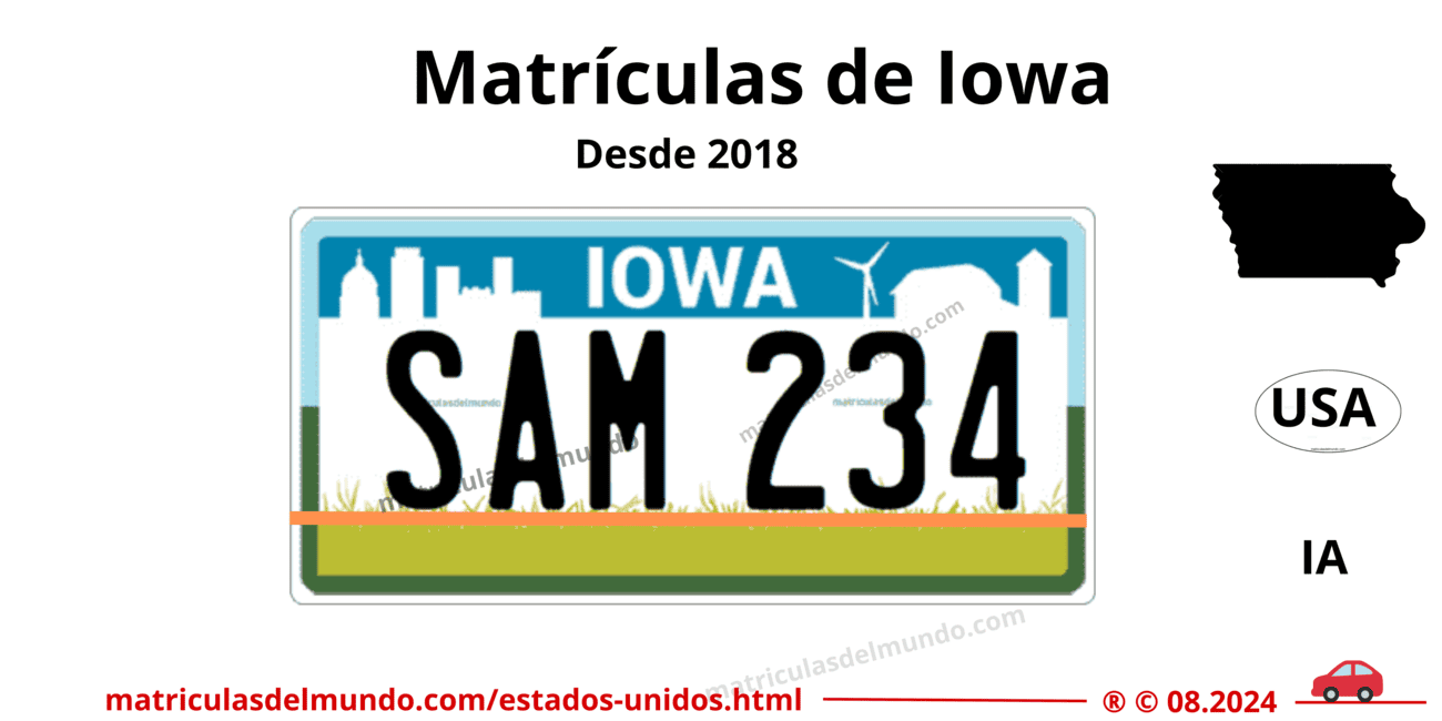 Matrícula de coche de Estados Unidos - Iowa