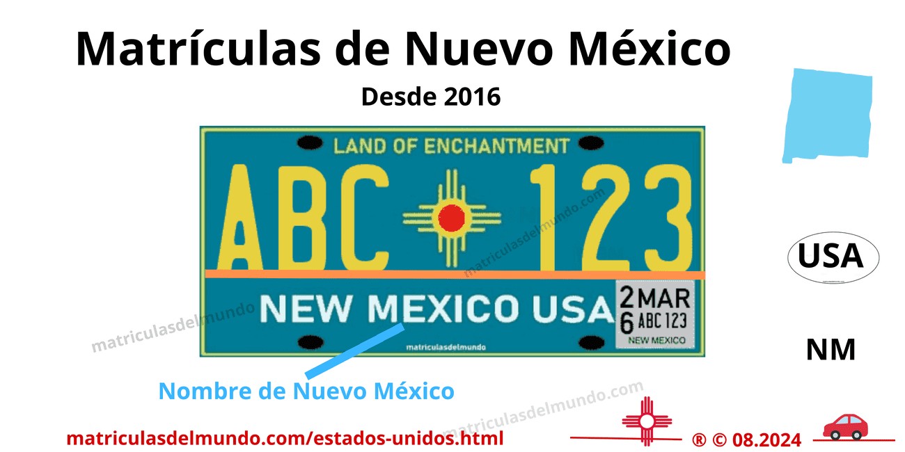 Car license plate from New Mexico
